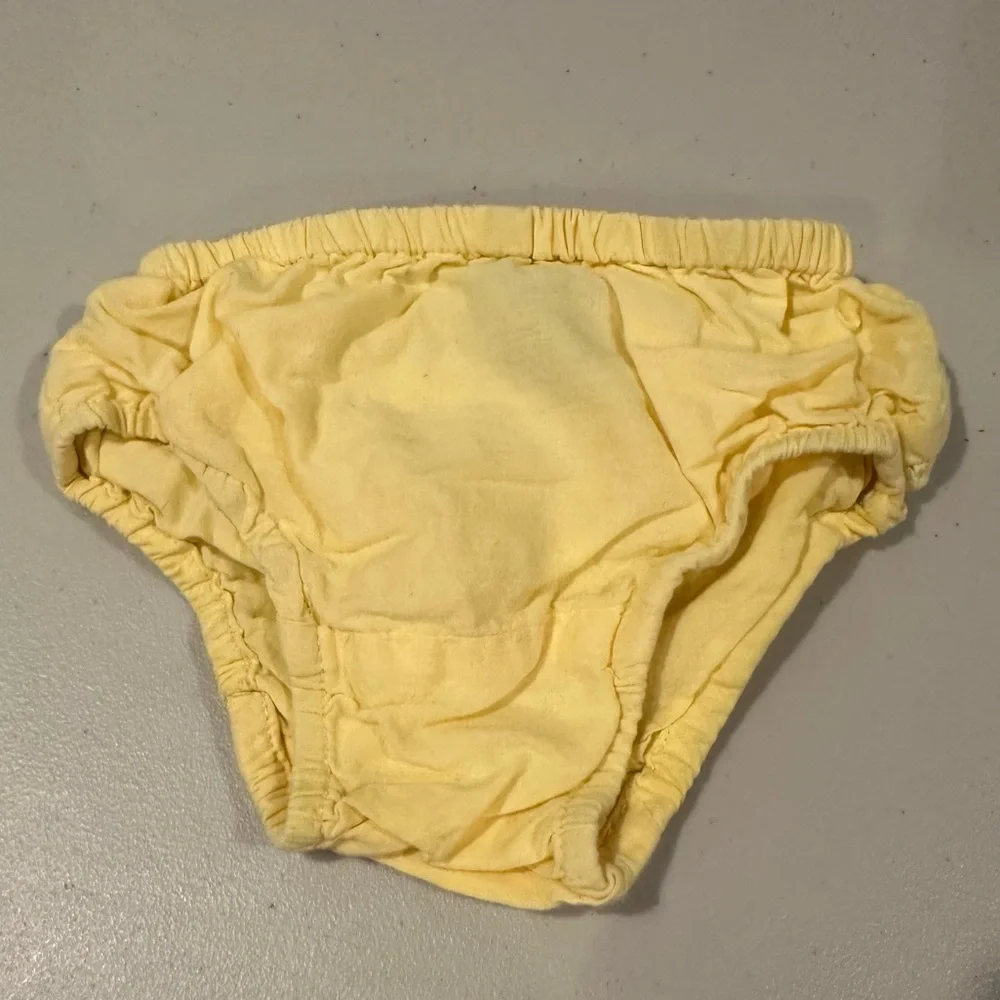 12M Bundle: Pink Diaper Cover, Yellow Ruffle Diaper Cover, Floral Shorts